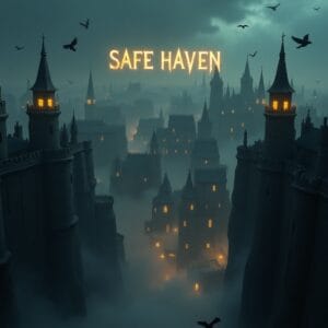 Flux Dev A dark fantasy gothic city at night viewed from a dis 1 (1)